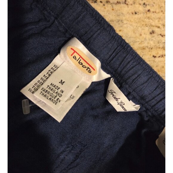 New! Y2K VTG Talbots Women M Irish Linen Pants Drawstring Elastic Waist Coastal - Picture 10 of 14